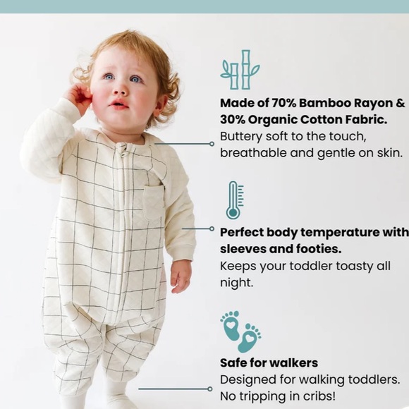 NWT Dreamsie Checkered 0.8 TOG Toddler Sleep Sack Pajamas 1 Piece 12 Mos 2T 18 - Picture 2 of 12